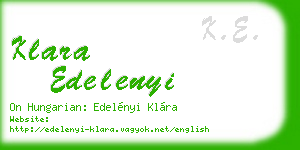 klara edelenyi business card