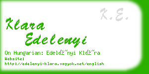 klara edelenyi business card